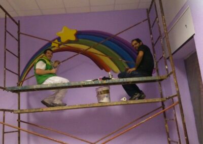 Arcoiris pintado por Asier Artieda Pintor en Pamplona